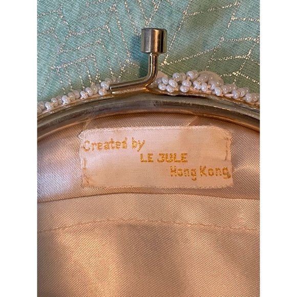 Antique white beaded sequin & pearl evening purse Le Jule - Picture 14 of 16